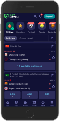 Betmatch app betting page